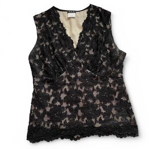 Black Lace Sleeveless Top